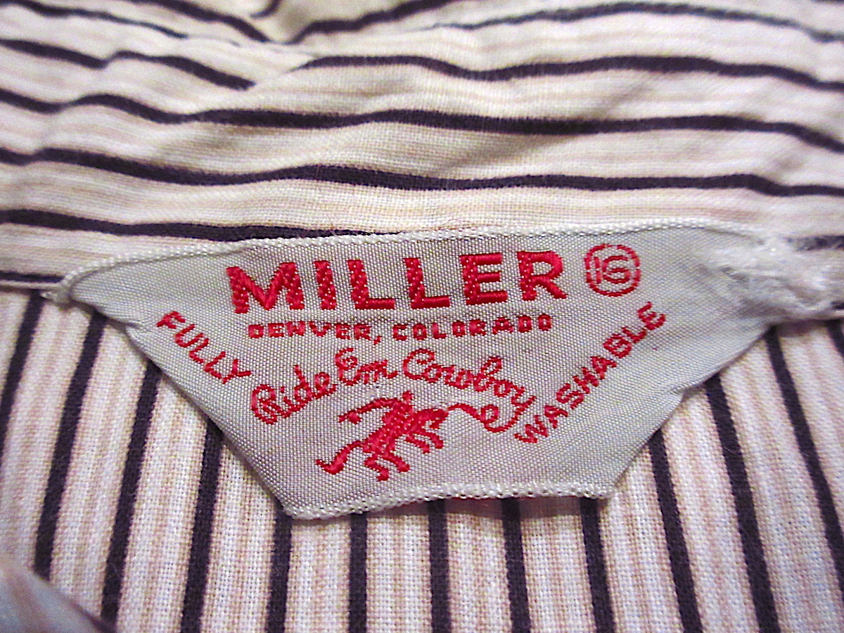 ビンテージ50's●MILLERキッズストライプウエスタンシャツ●231108c7-k-lssh 1950s長袖シャツ古着トップス_画像4