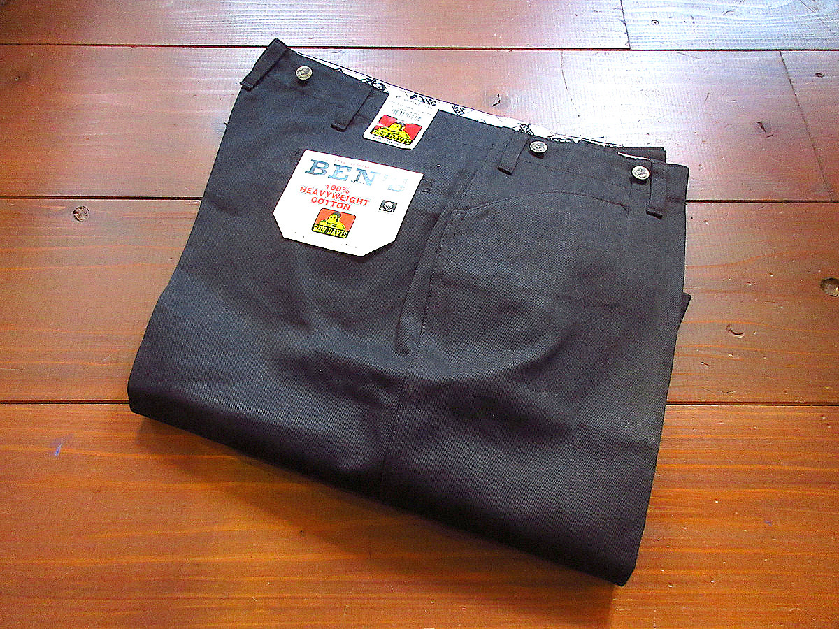  Vintage 90*s*DEADSTOCK BEN DAVIS cotton work pants black inscription W42L34*231124k1-m-pnt-wk-w42 1990s dead stock Ben tei screw 