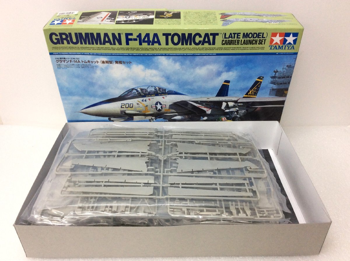 タミヤ グラマン F-14A トムキャット（後期型）発艦セット 1/48傑作機シリーズNo.122 ITEM6112**8800 外箱開封 中身未開封_画像2