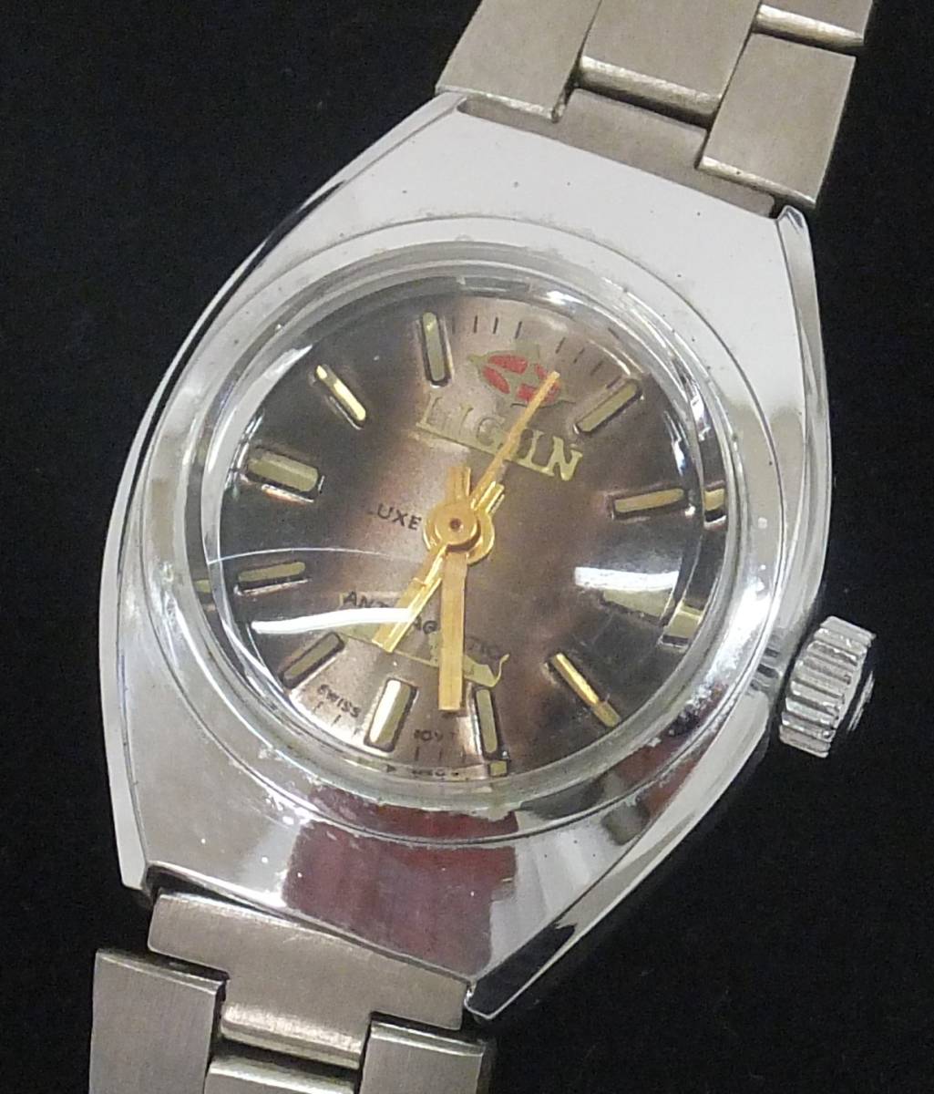 [ б/у рабочий товар ]*LIGUN DELUX механический завод женские наручные часы SWISS