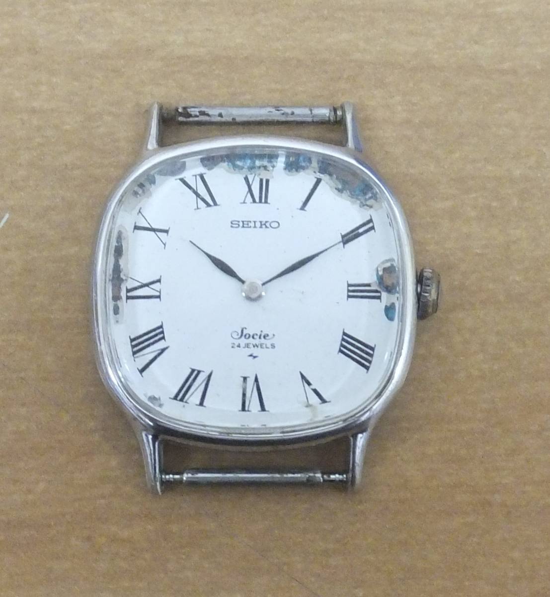 【中古・ジャンク】★ヘッドのみ　SEIKO Socie セイコーソシエ 24石　手巻式 腕時計 2220-3470 WHITE GOLD FILLED_ヘッドのみです