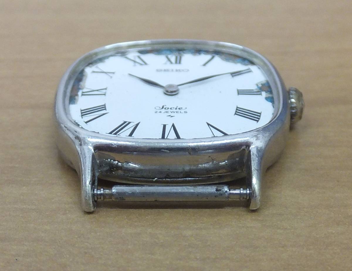 【中古・ジャンク】★ヘッドのみ　SEIKO Socie セイコーソシエ 24石　手巻式 腕時計 2220-3470 WHITE GOLD FILLED_画像7