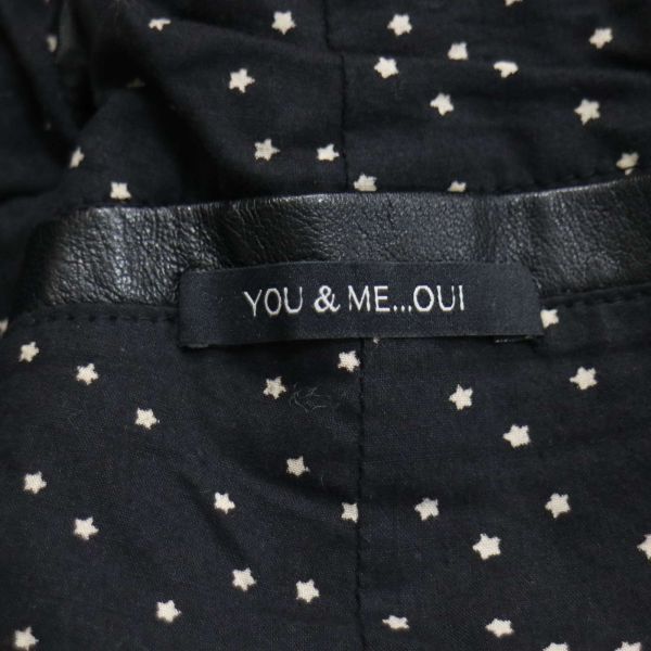 YOU&ME...OUI 秋冬 レザー × ウール♪ ダブル ライダース ジャケット Sz.40　レディース 黒　K3T00879_A#N_画像6