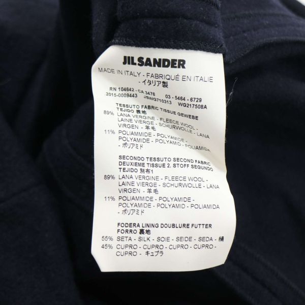 イタリア製★ JIL SANDER ジルサンダー 秋冬 圧縮ウール♪ 半袖 アシンメトリー ワンピース Sz.36　レディース ネイビー　K3T00875_A#E_画像7