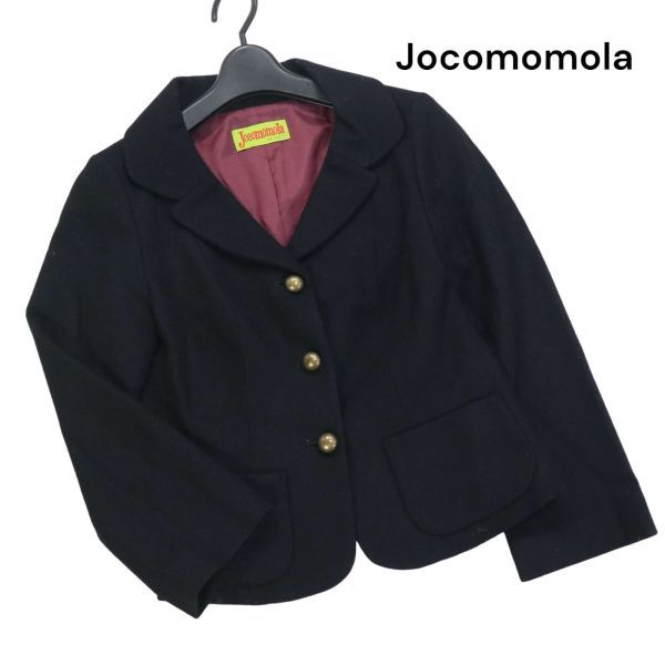 Jocomomola ホコモモラ シビラ 秋冬 金属ボタン♪ ウール ジャケット ブレザー Sz.40　レディース 黒 日本製　K3T00978_B#N_画像1