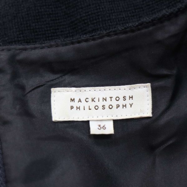 MACKINTOSH PHILOSOPHY マッキントッシュ フィロソフィー 秋冬 長袖 ウール ノーカラー ワンピース Sz.36　レディース　K3T00994_B#E_画像5