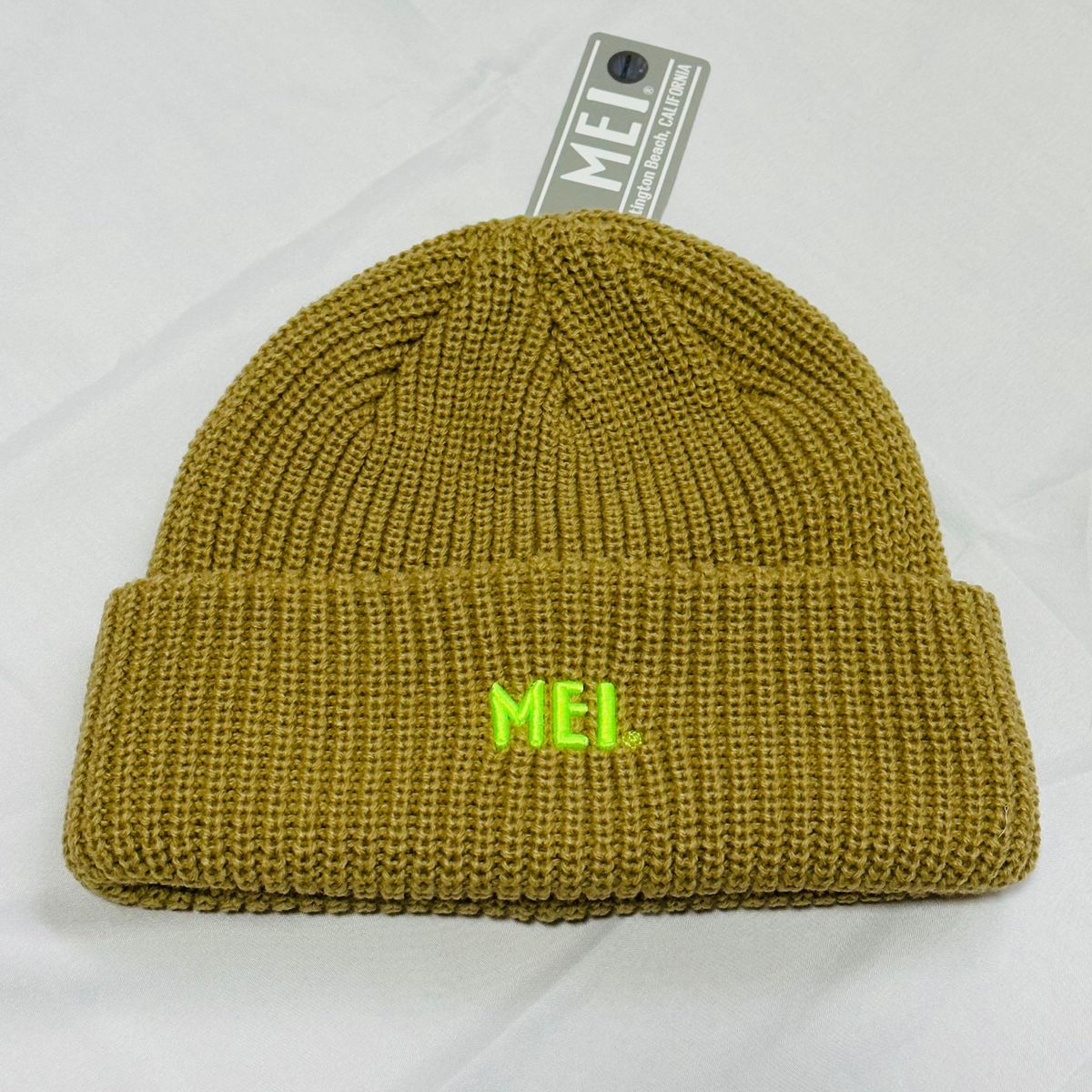 MEI/メイ刺繍ワッチ ニットキャップニット帽 帽子　ベージュ