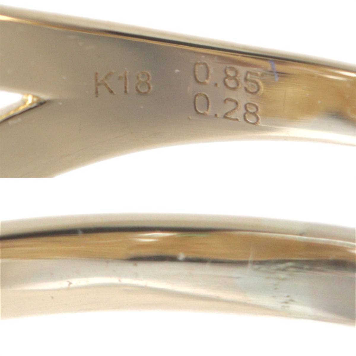 蛙 カエル モチーフ リング 指輪 縁起物 K18 18金 ダイヤモンド0.85ct カラーストーン0.28ct 約16号 約5.7g NT 磨き仕上げ品_画像9