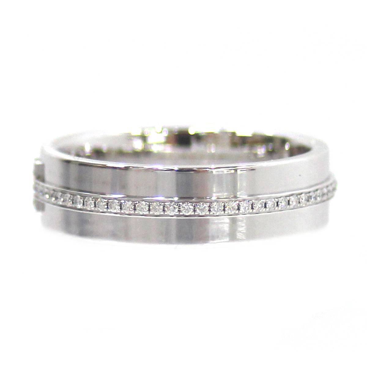 Tiffany&Co./ Tiffany K18WG T toe narrow diamond ring 12.5~13 number 7.3g HO beautiful goods A rank 