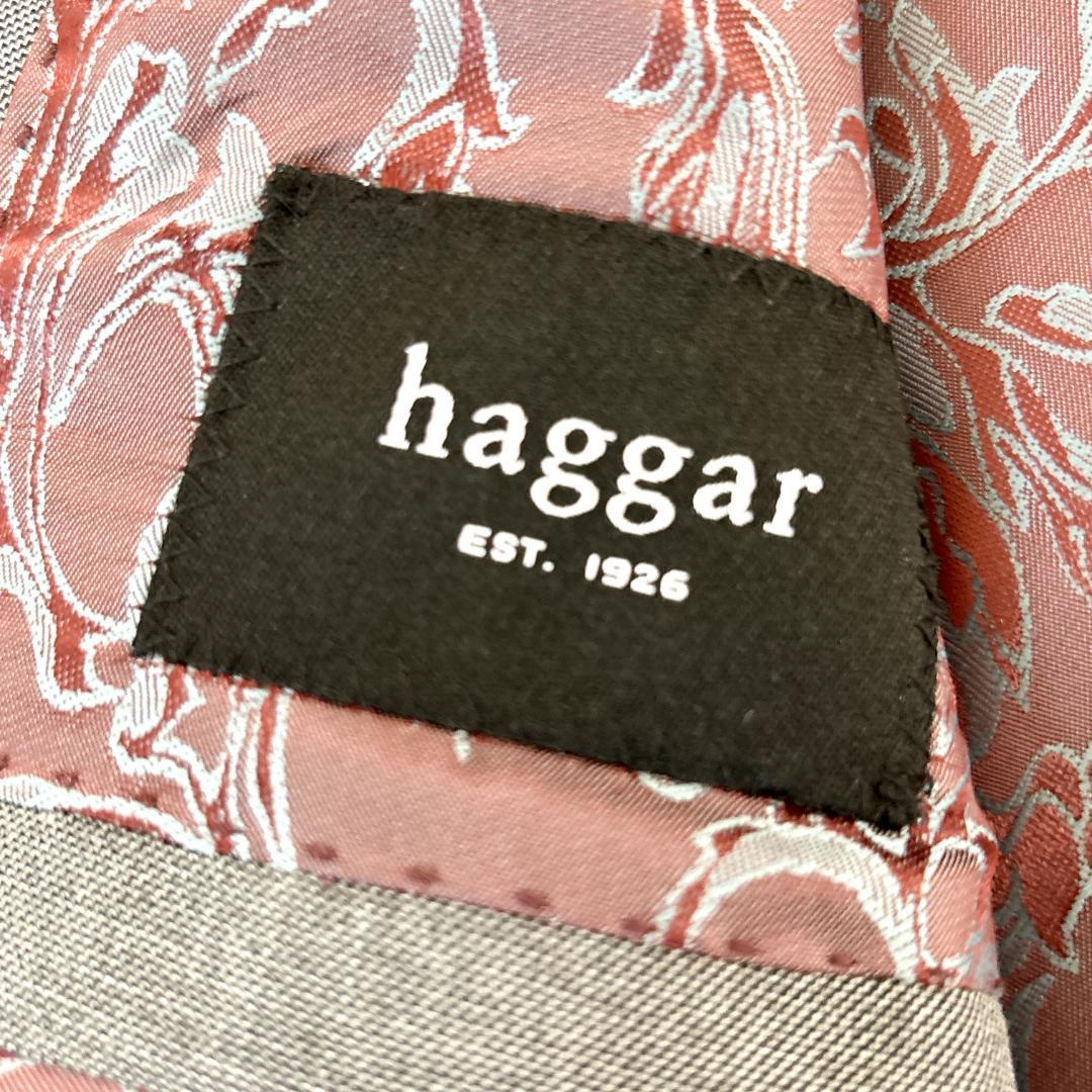 haggar セットアップ スーツ グレー ワインレッド 40R L相当 総柄_画像5