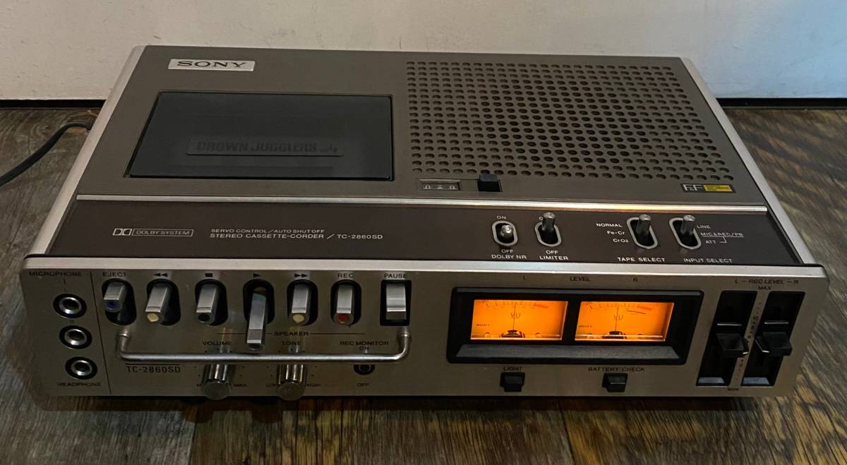 【No.190】SONY ソニー TC-2850SD カセットレコーダー デンスケ タイプⅢ STEREO CASSETTE-CORDER 昭和レトロ 通電動作確認済 現状品_画像2