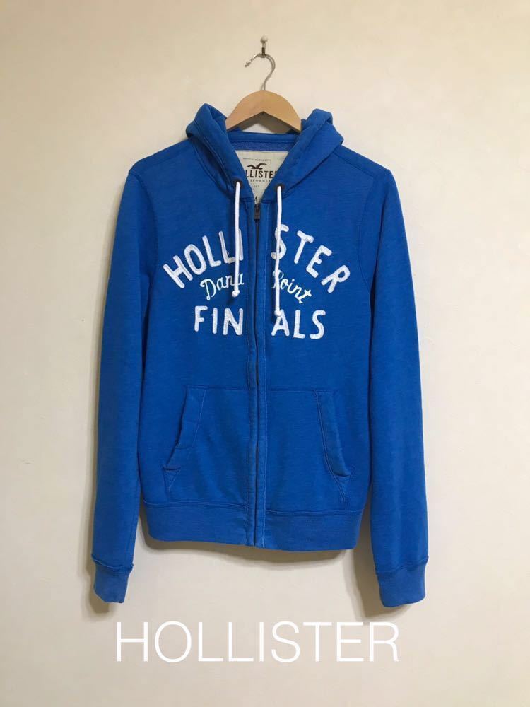 HOLLISTER ホリスター スウェット ジップパーカ フーディ トップス サイズM 180/100Y 長袖 ブルー_画像1