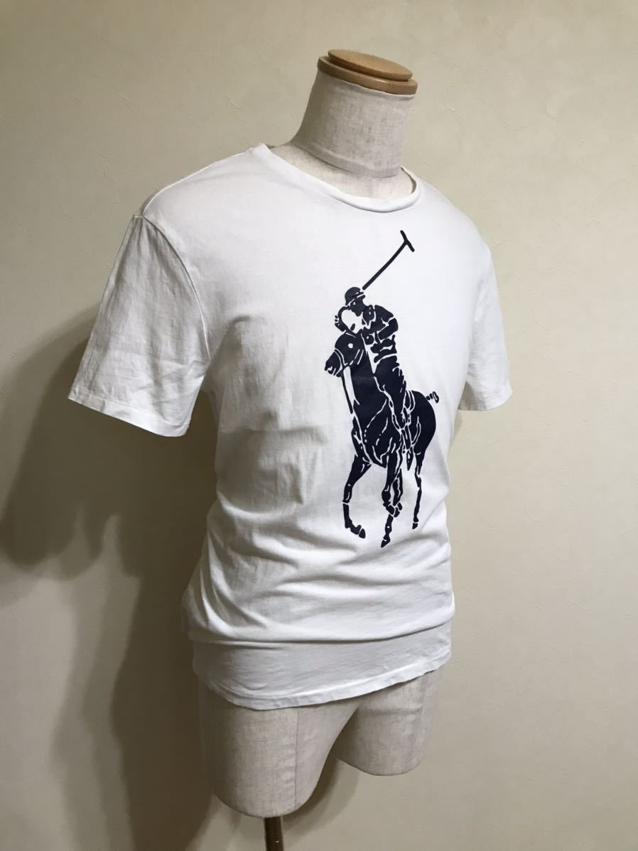 Polo Ralph Lauren ポロ ラルフローレン ビッグロゴ クルーネック Tシャツ ホワイト トップス サイズM 半袖 白 175/96A_画像9