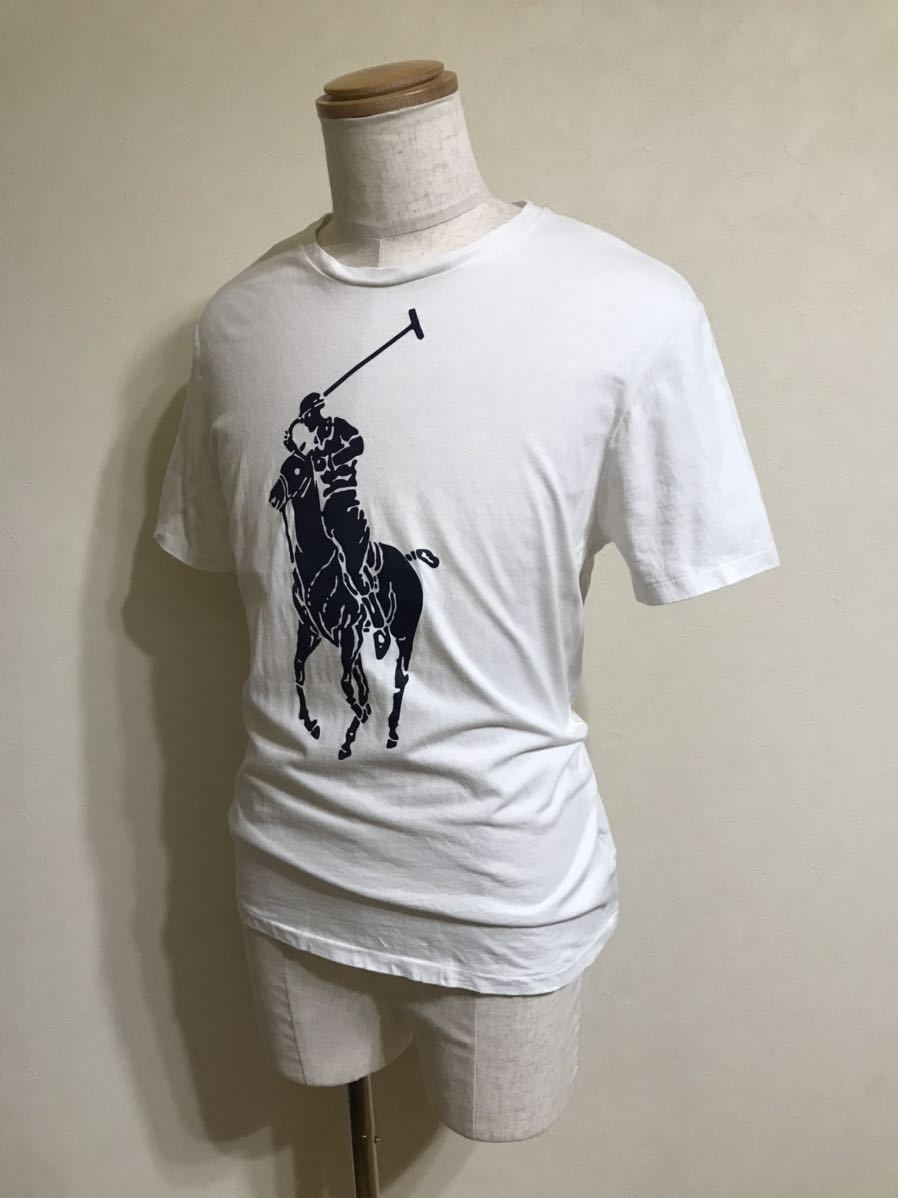 Polo Ralph Lauren ポロ ラルフローレン ビッグロゴ クルーネック Tシャツ ホワイト トップス サイズM 半袖 白 175/96A_画像7