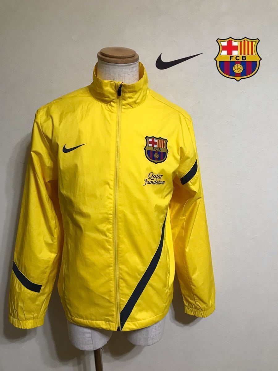 NIKE FC BARCELONA ナイキ バルセロナ ウーヴンジャケット ウインド トップス リーガエスパニョーラ サイズM 長袖 イエロー 170/88A 426850_画像1