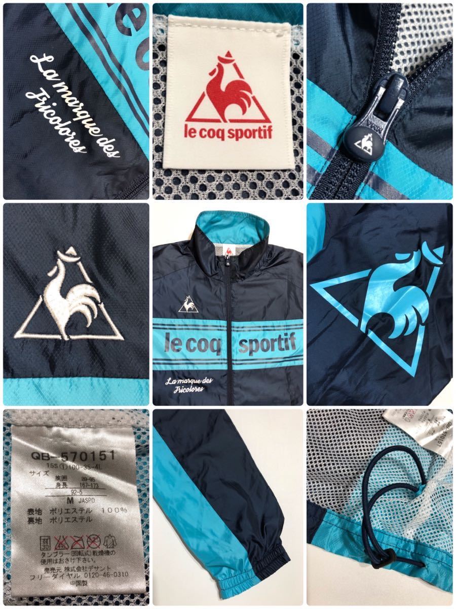 le coq sportif golf ルコック ウインド ジップ ジャケット トップス サイクル ウェア サイズM 長袖 ネイビー 水色 QB-570151_画像5