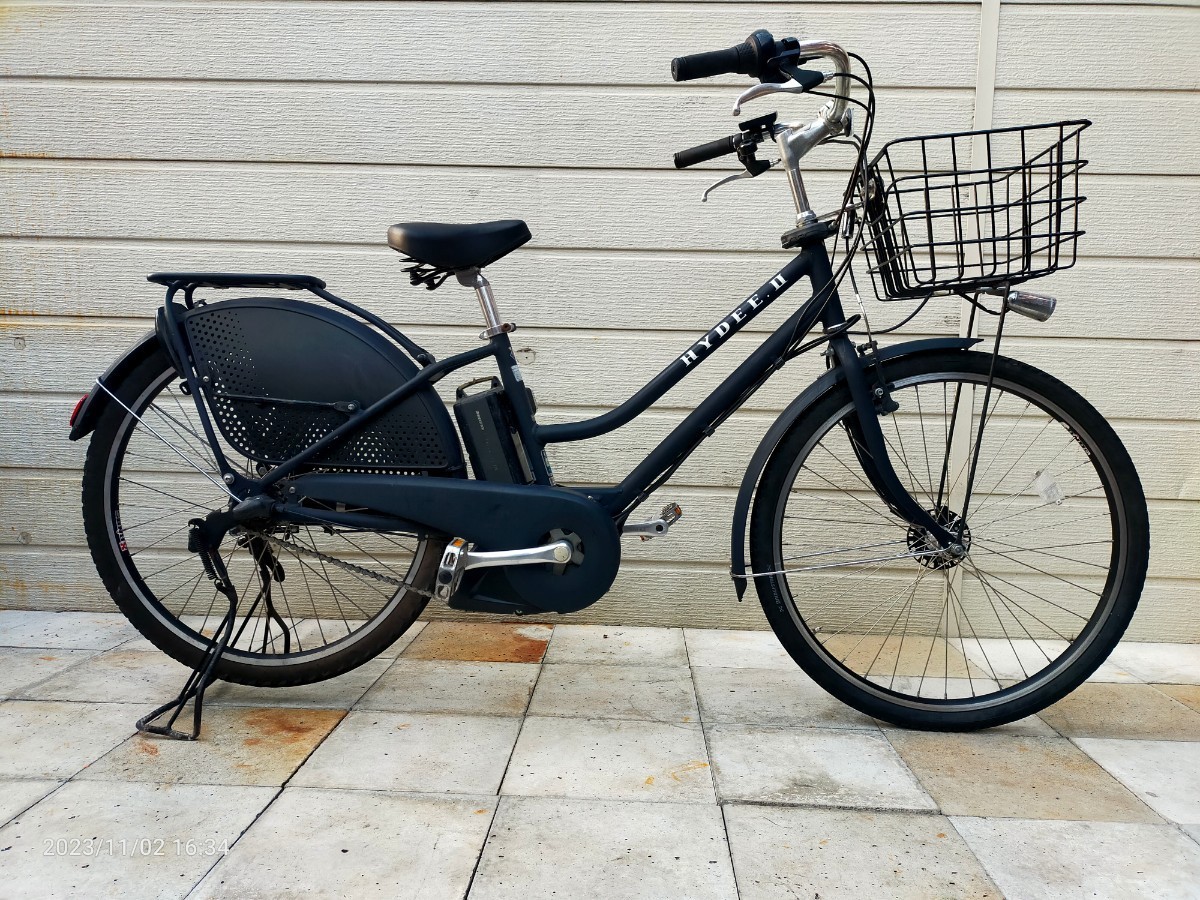  Bridgestone HYDEE Ⅱ electric bike 26 -inch high tiⅡ HY685 navy interior 3 step shifting gears ( battery * with charger ) service completed B4110202