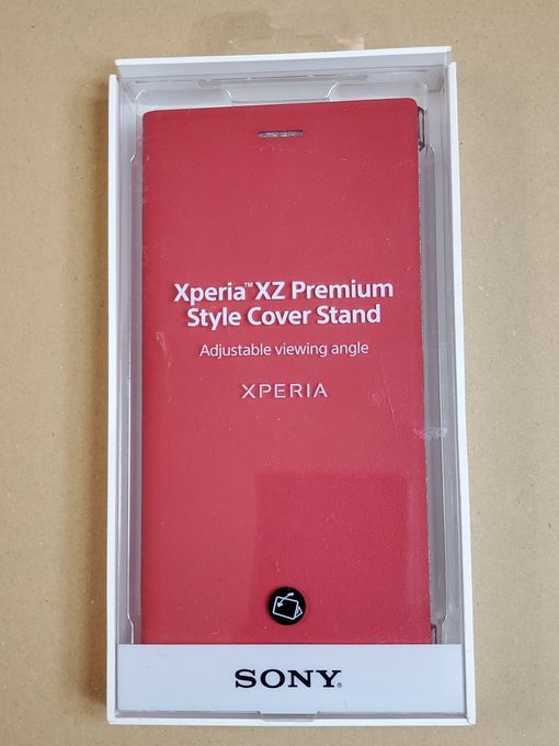 【開封品】Sony◆【ソニー純正】Xperia XZ Premium（ドコモSO-04J)専用 Flip Cover SCSG10 手帳型 フリップ カバー (赤） [並行輸入品] _画像1