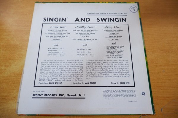 J2-134＜LP/US盤＞Annie Ross , Dorothy Dunn , Shelby Davis / Singin' 'N Swingin'_画像2