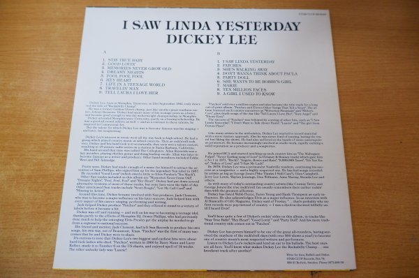 M2-219＜LP/スウェーデン盤/美品＞Dickey Lee / I Saw Linda Yesterday_画像2