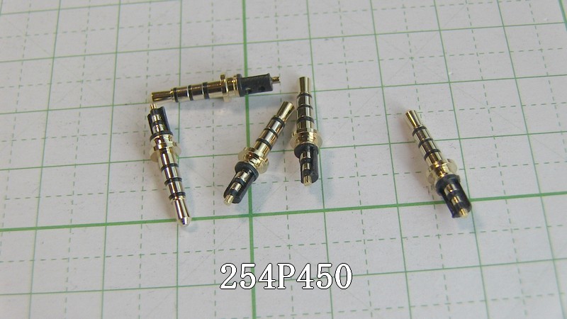 管理番号＝3D282　自作用　　φ2.5mm　4極超ミニプラグ　軸のみ　　254P450　　5個セット_画像2