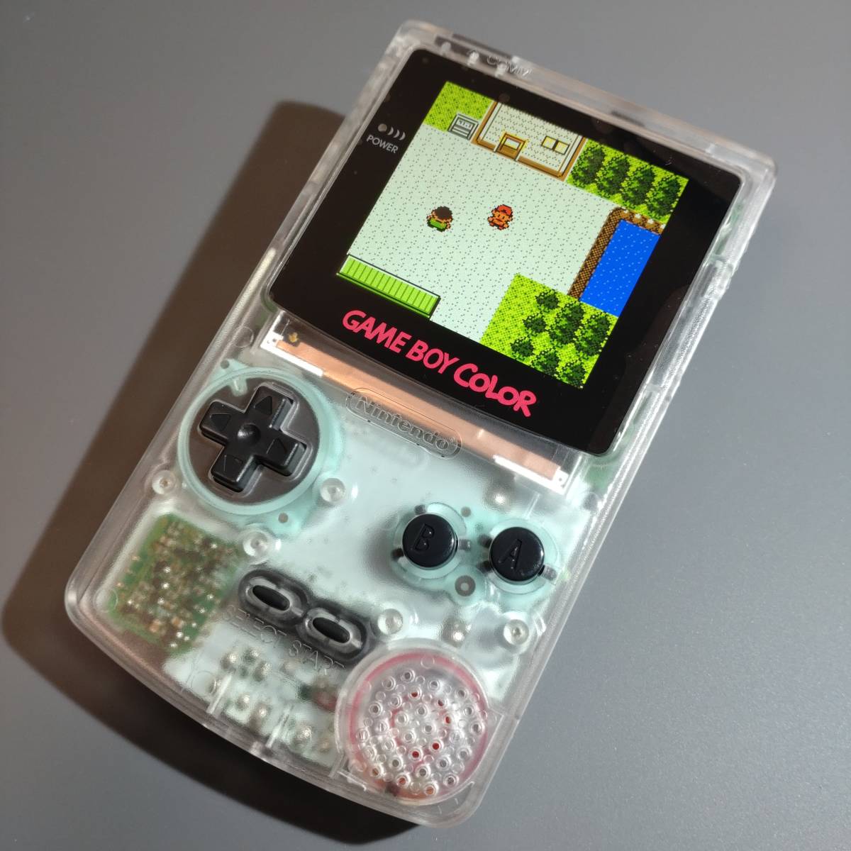 ゲームボーイカラー クリア ips液晶 ガラススクリーンプロテクター付属 バックライト GBC IPS LCD #280_画像1