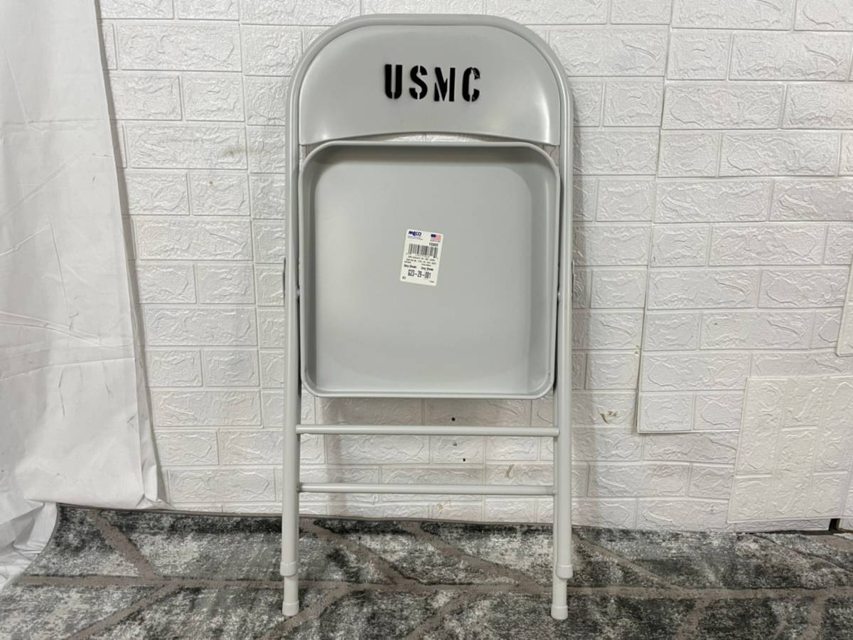 【米軍放出品】☆未使用品 MECO 折り畳みイス USMC オフィス パイプ椅子 1脚 (160)☆CK19H_画像8