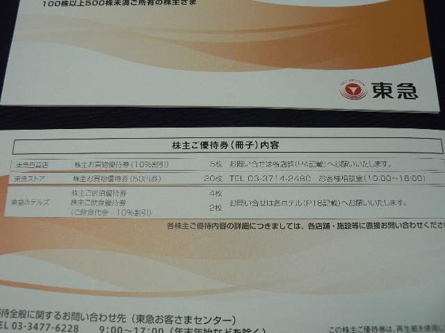 未使用　東急　株主優待券　２冊　２０２４/５/３１迄有効　ポスト投函となります_画像8