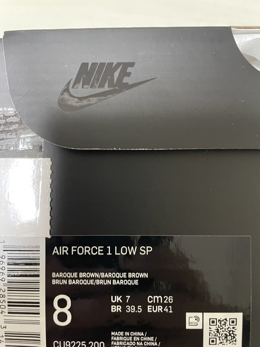 国内正規新品 26cm Supreme Nike Air Force 1 Low sp brown ブラウン シュプリーム ナイキ エアフォース US8_画像4