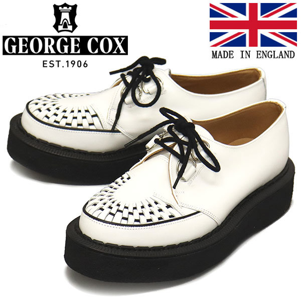 GEORGE COX (ジョージコックス) SKIPTON 3588 VI ラバーソール レザーシューズ 031 WHITE UK4.5-約23.5cm