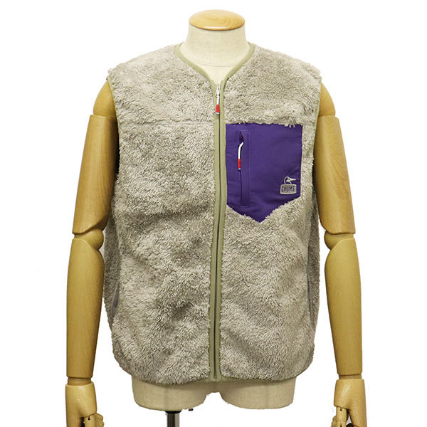 CHUMS (チャムス) CH04-1358 Bonding Fleece No Collar Vest ボンディングフリースベスト CMS142 G059MelangeGray M_CHUMS