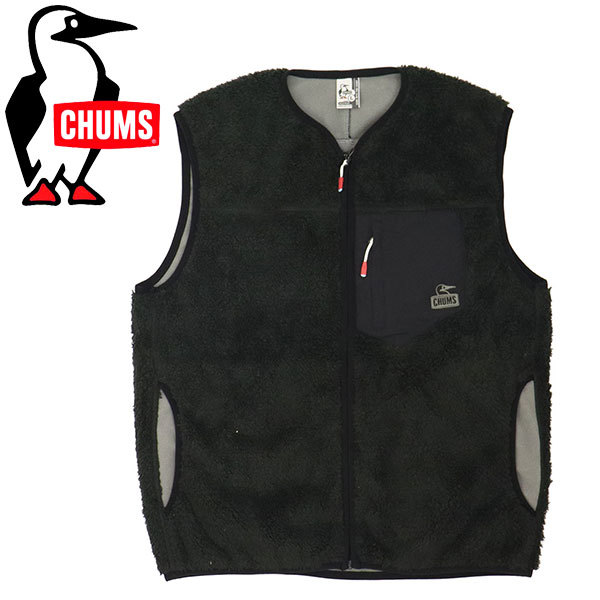 CHUMS (チャムス) CH04-1358 Bonding Fleece No Collar Vest ボンディングフリースベスト CMS142 K001Black L_CHUMS