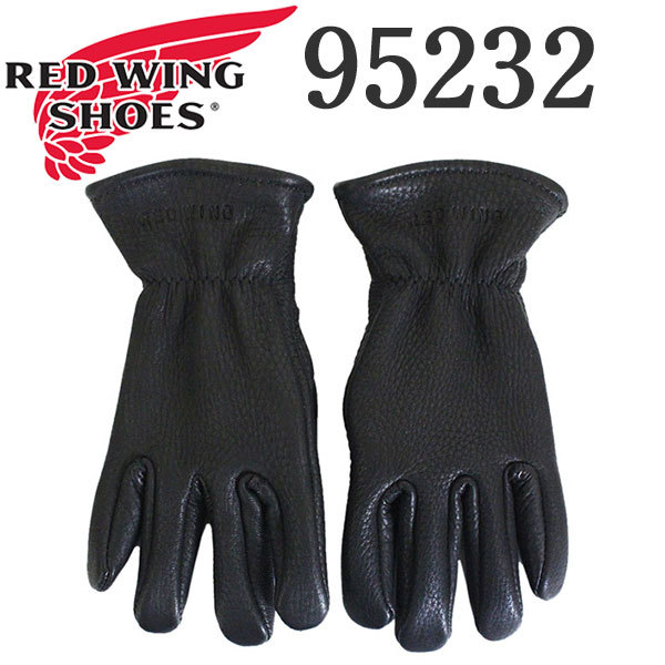 REDWING ( Red Wing ) 95232 Leather Gloves leather glove Lined Black Buckskin lining attaching black deer leather S