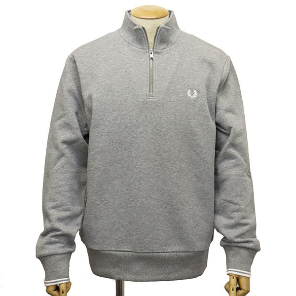 FRED PERRY (フレッドペリー) M3574 HALF ZIP SWEATSHIRT 長袖 スウェットシャツ FP529 420STEELMARL M_FREDPERRY