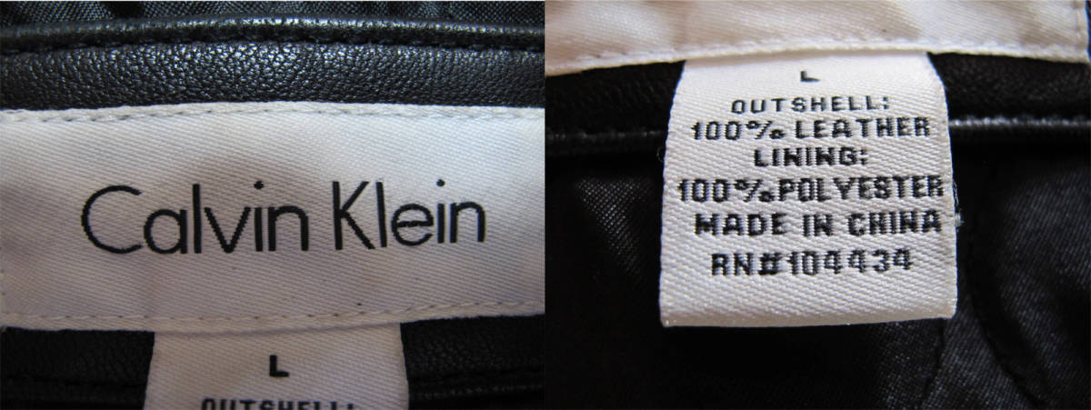美品 Calvin Klein メンズ レザージャケット ブラック カルバンクライン Lサイズ USサイズ CK_画像9