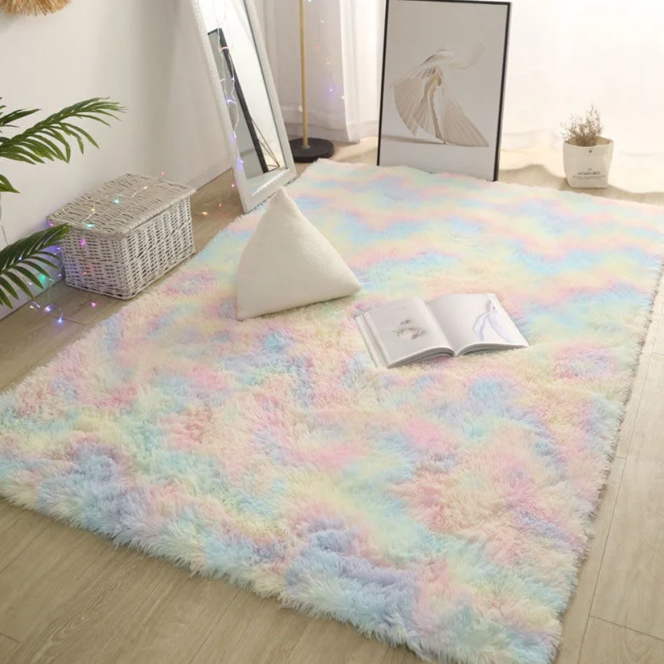  rug mat carpet soft .... fur mat .... rainbow color 160×200 486 R35