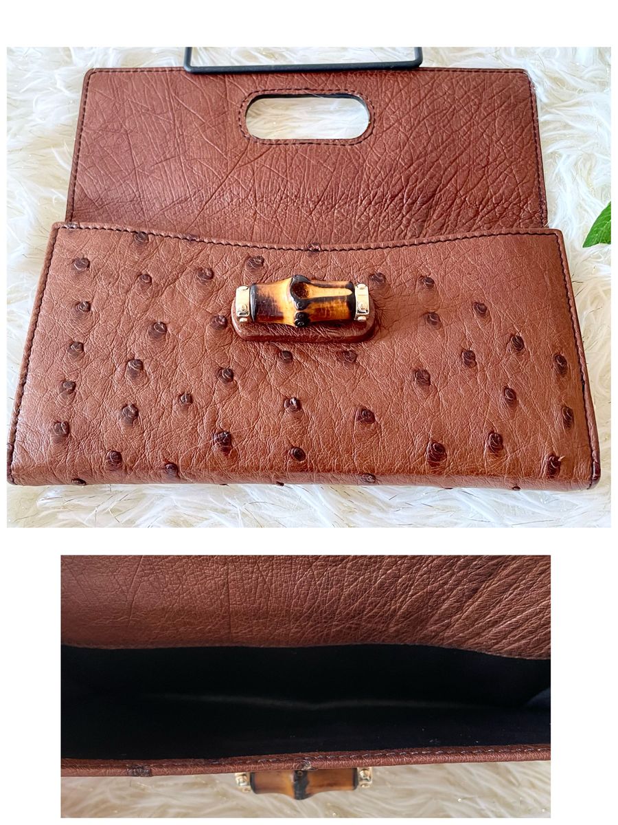 美品希少】GUCCI グッチ 長財布 オーストリッチ Wホック 美品希少】GUCCI グッチ 長財布 オーストリッチ Wホック