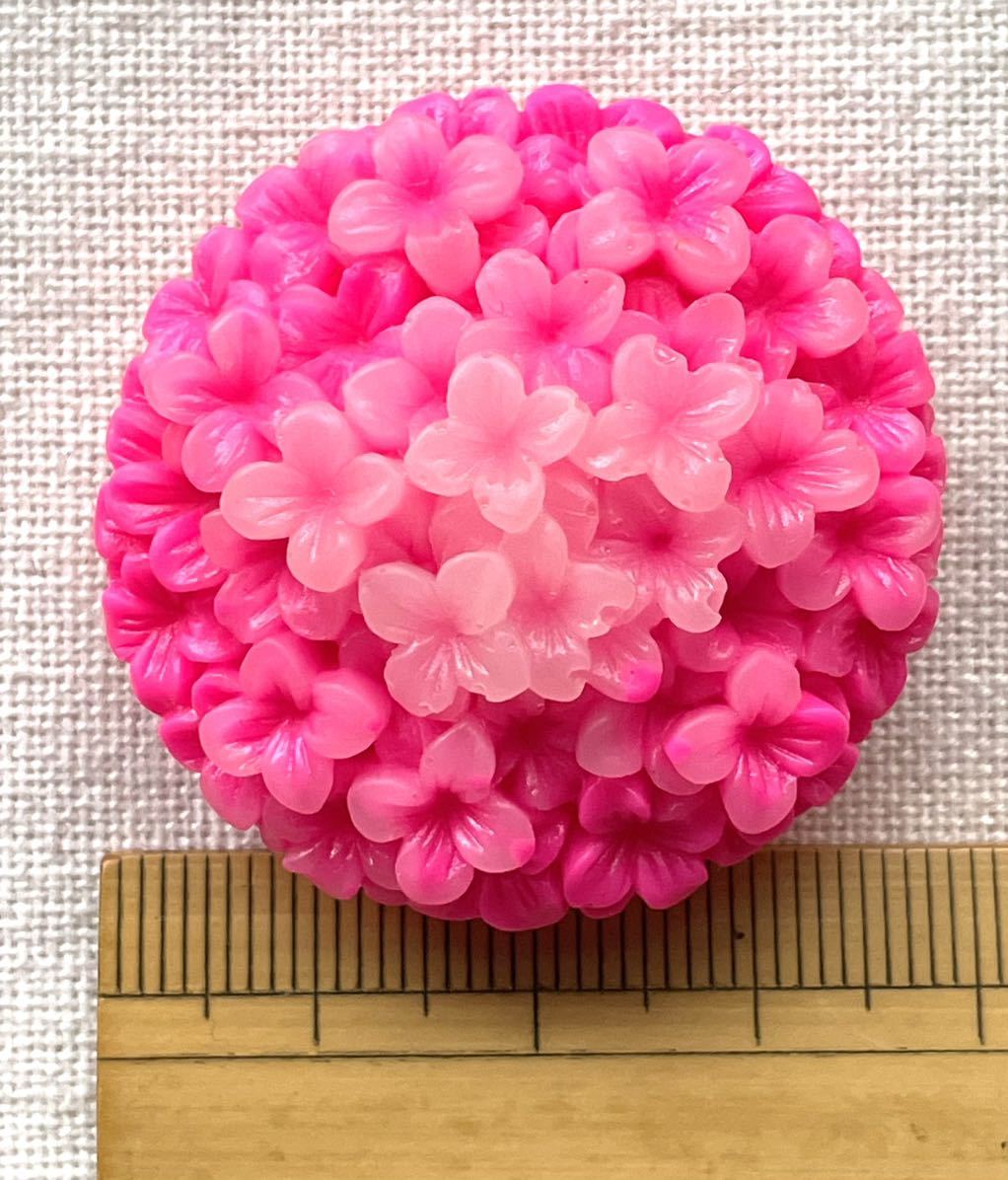 NO.897 帯留め 花 紫陽花 あじさい リメイク品(帯留 帯飾り 和装小物)ハンドメイド品の画像3