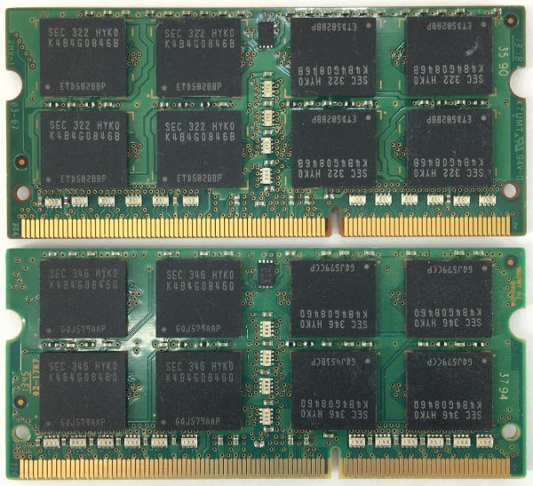 【8GB×2枚組】低電圧版 SAMSUNG PC3L-12800S(DDR3L-1600) 計16GB 2R×8 低電圧版 中古メモリー ノート用 DDR3L 即決 動作保証【送料無料】_画像3