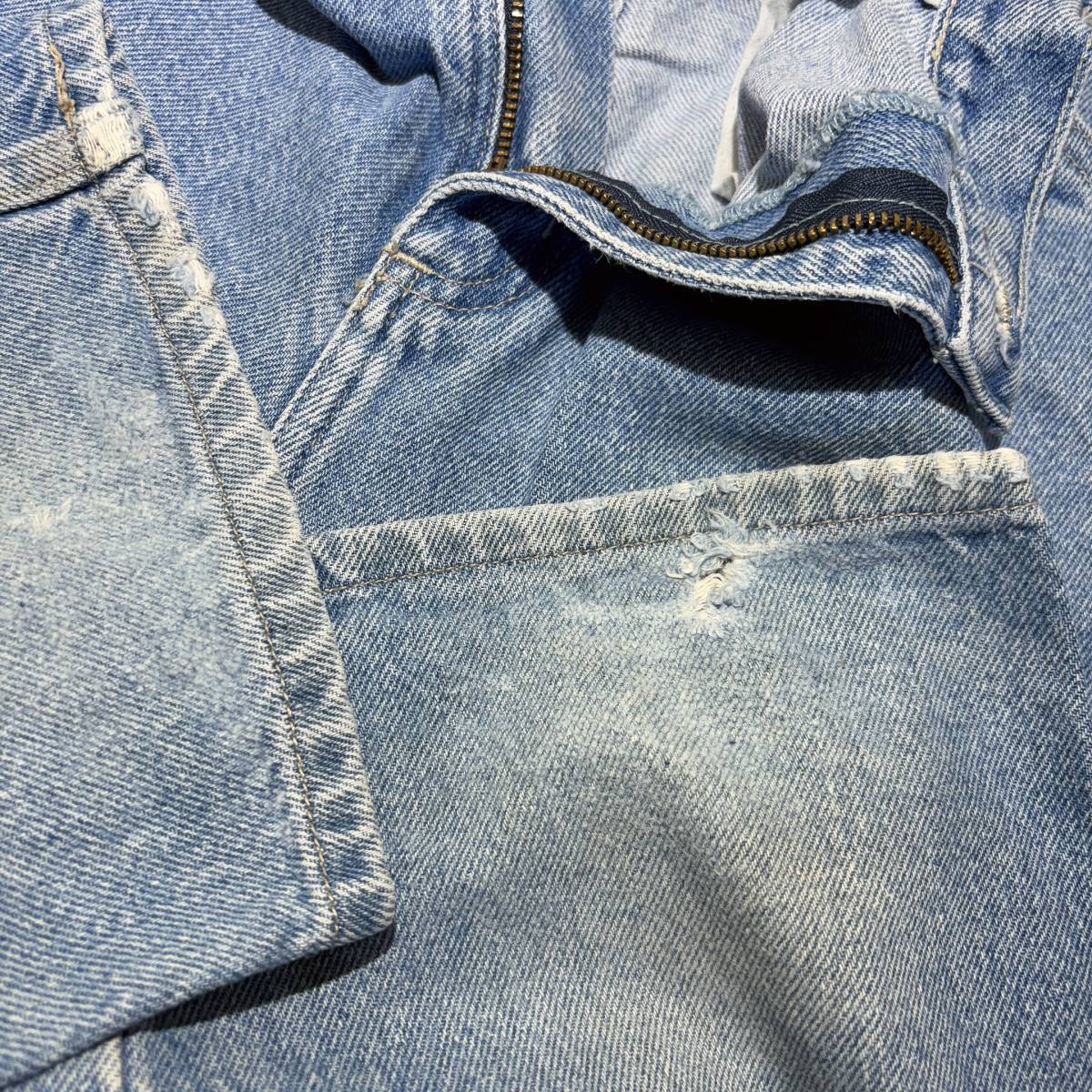 B558■USA古着★90s/exceed Jeans★インディゴデニム★ワイドぺインターパンツ■US 20_両裾にダメージ感あり