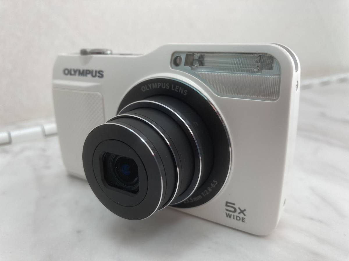 F6337 1円～ オリンパス Olympus VG-170 ホワイト 5x Wide コンパクトデジタルカメラ 動作確認済み_画像3