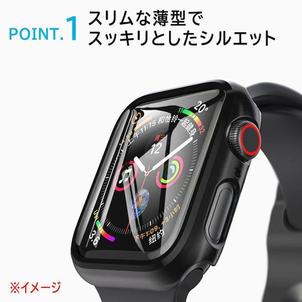 送料300円(税込)■st660■(0722)Apple Watchケース 9H硬度強化フィルム 40mm シルバー 130点【シンオク】_画像3