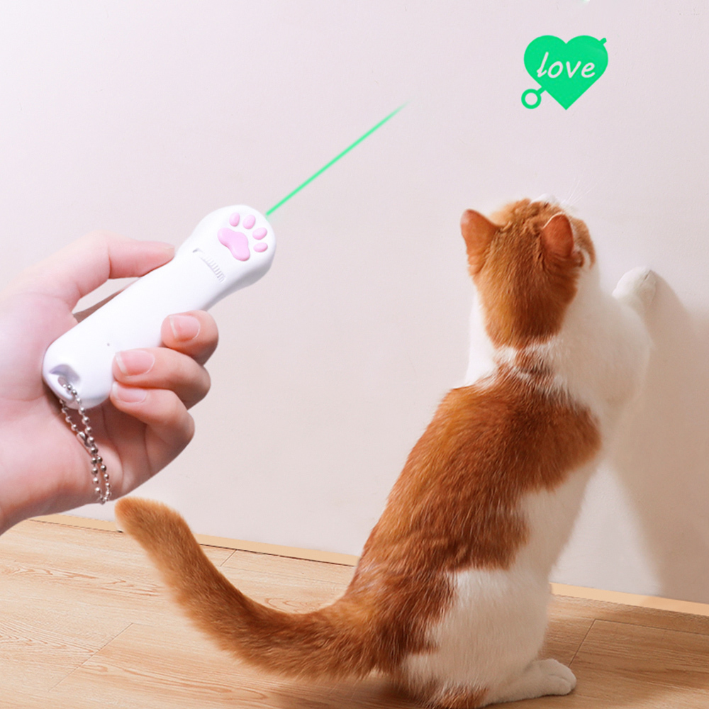 猫 おもちゃ じゃらし LEDポインター 猫グッズ ペット用品 レーザーポインター 犬 USB 充電式 肉球タイプ ストレス解消 グリーンライト_画像8