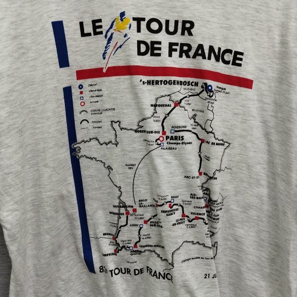 K180 LE TOUR 半袖 Tシャツ M ライトグレー ツールドフランス 自転車 ロードレース 大会 サイクル 古着 オールド ヴィンテージ_画像6