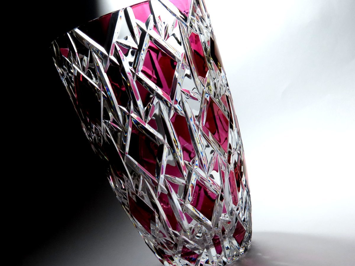 ■ボヘミアグラス　　フラワーベース　　クリスタル・大花瓶_画像3