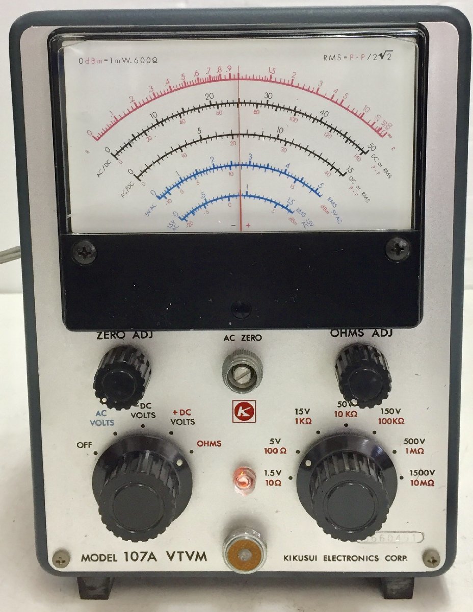 KK0508Y【通電〇】KIKUSUI 菊水 真空管電圧計 測定器 VTVM_画像2