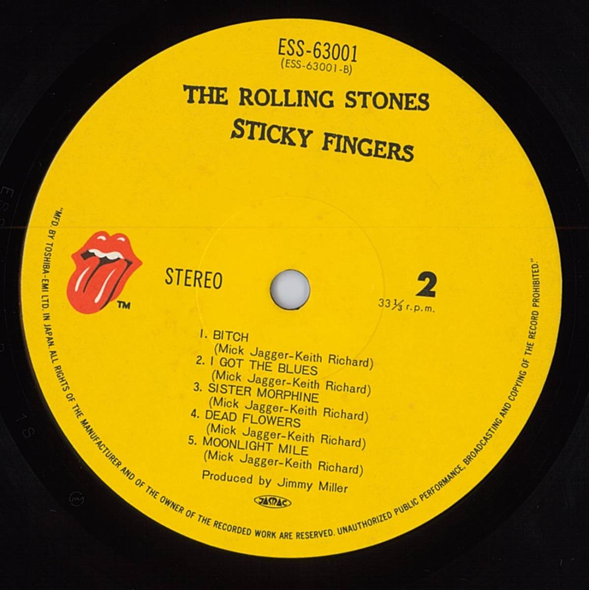 ROLLING STONES / STICKY FINGERS レコード ESS-63001 ジッパージャケット_画像8