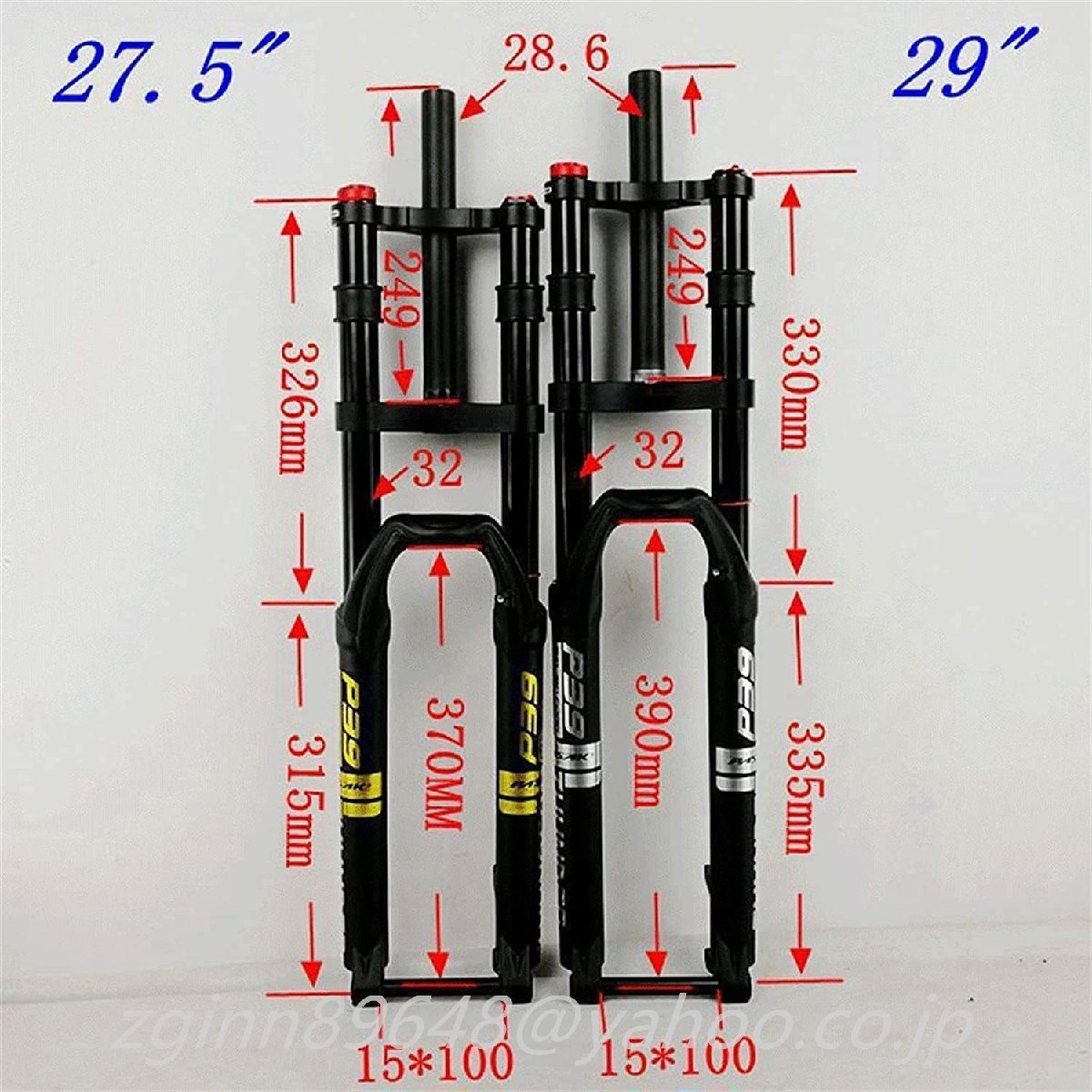 サイクリングサスペンションフォーク、27.5 / 29インチマウンテンバイクフォーク、トラベル160mm 1-1 / 8ダウンヒルサスペンションフォーク_画像6