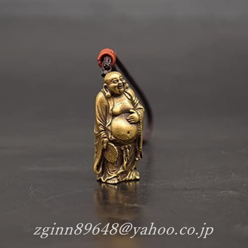 布袋様 置物 仏像 厄除け 厄払い 黄銅（真鍮）製 3.9cm 金運 携帯 お守り_画像2