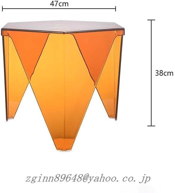 サイドテーブル 北欧 幾何学 デザイン 透明 クリア 光 反射 おしゃれ かわいい シンプル モダン コーヒーテーブル ブラウン スモークグレー_画像9